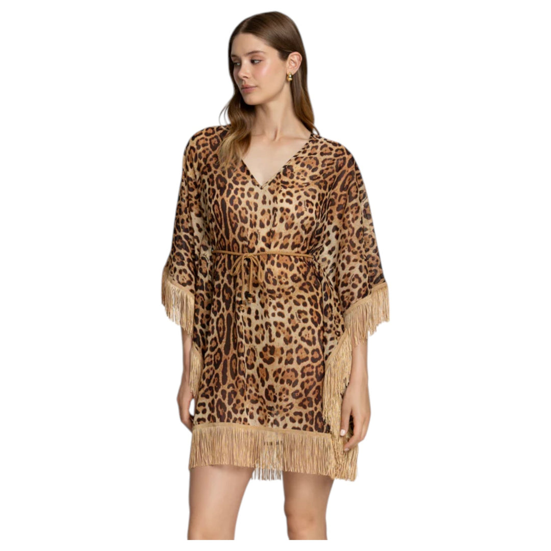CAFTAN WITH GOLD FRINGES LEO SOUL