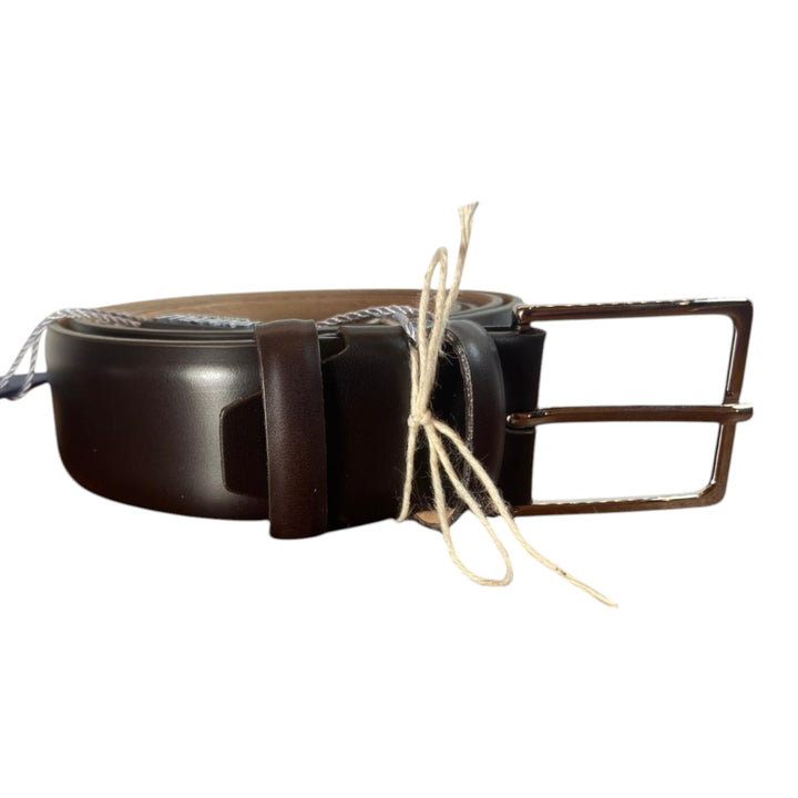 DARK BROWN LASER GENUINE LEATHER BELT