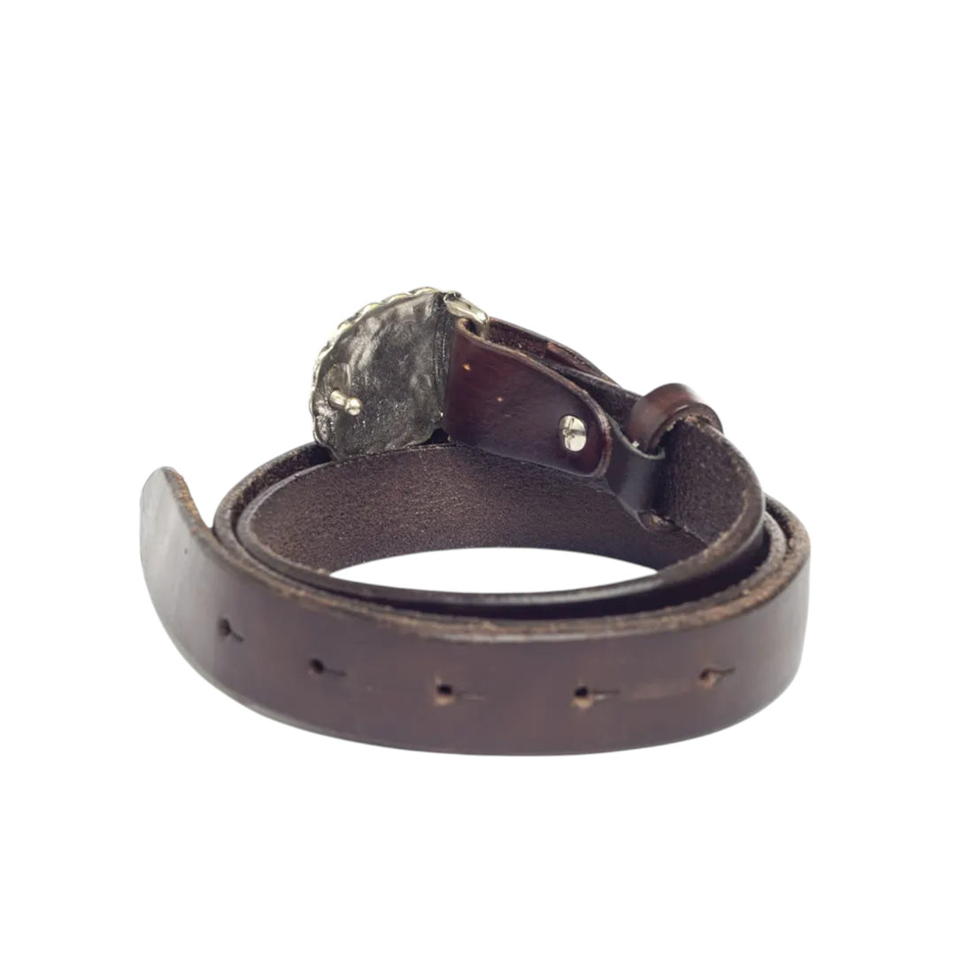 GENUINE LEATHER BELT WITH BROWN BUCKLE