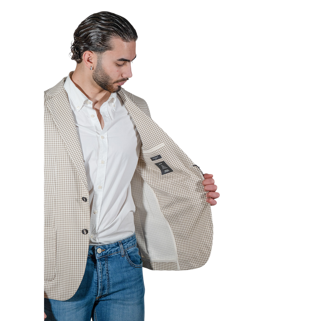 Beige HOUNDSTOOTH JACKET