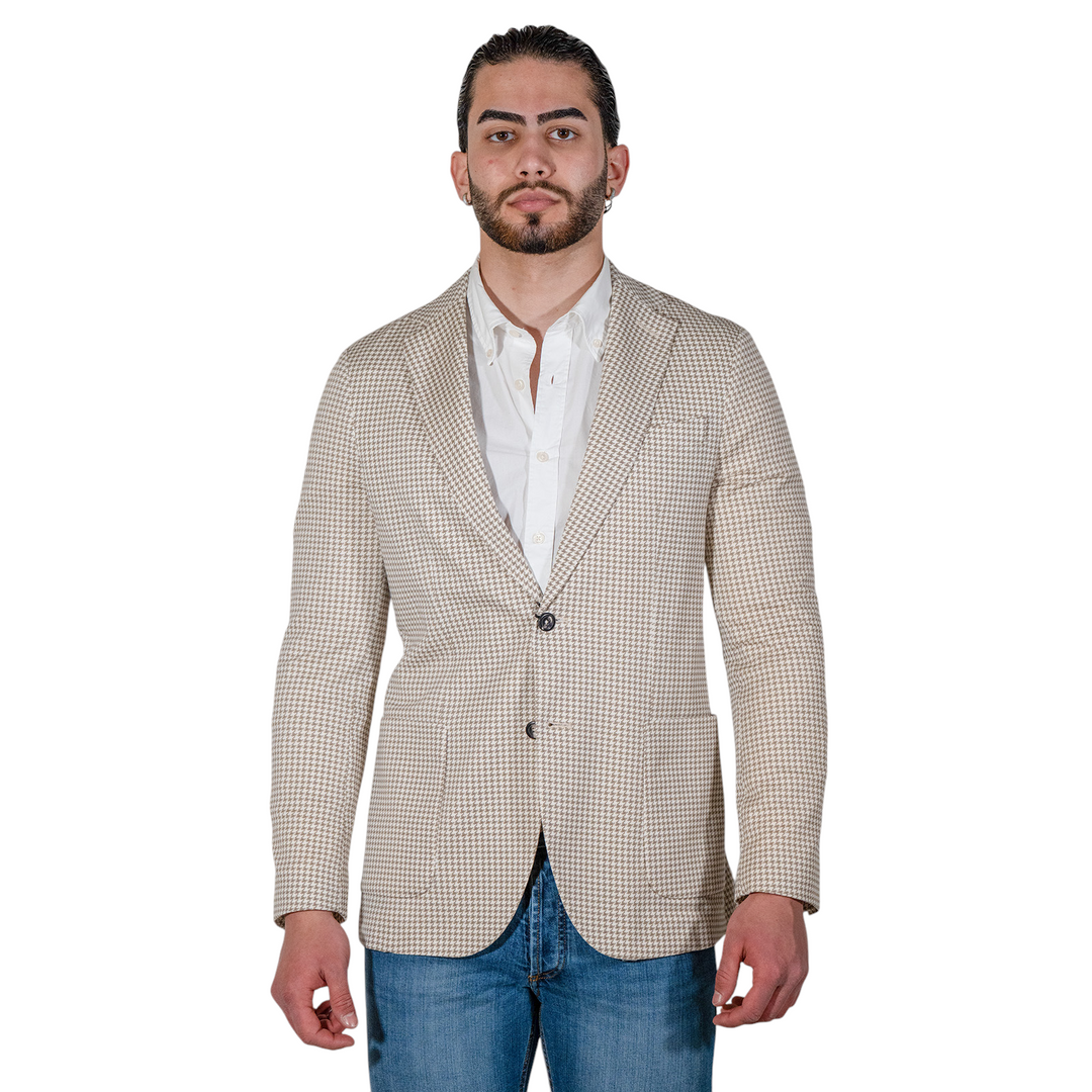 Beige HOUNDSTOOTH JACKET