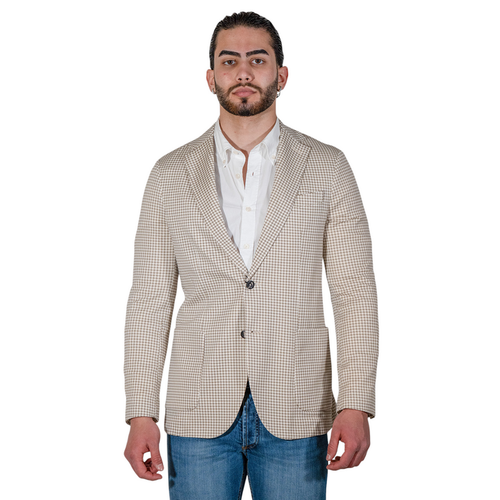 Beige HOUNDSTOOTH JACKET