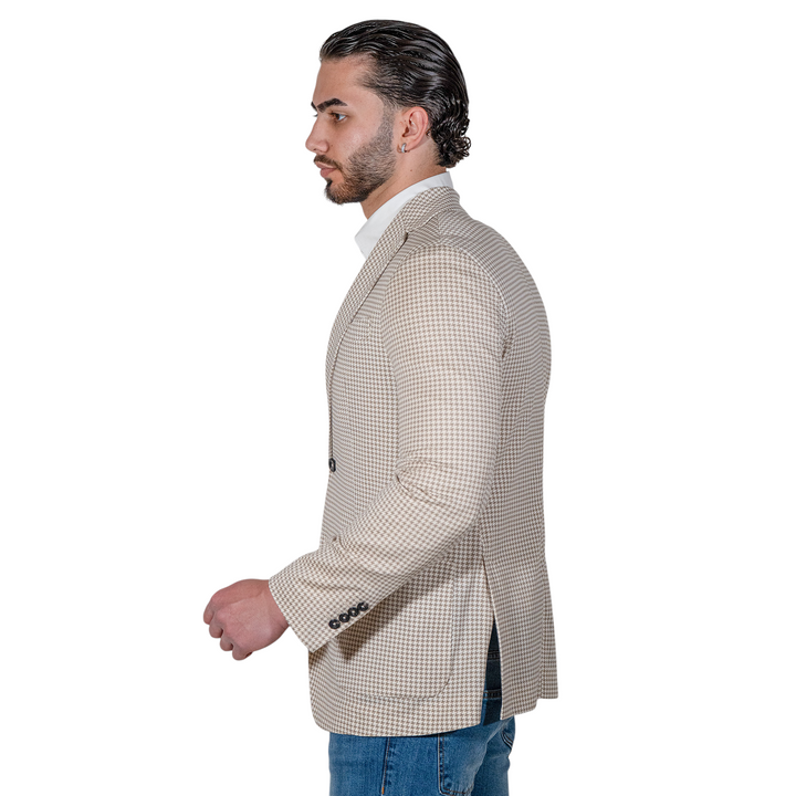 Beige HOUNDSTOOTH JACKET