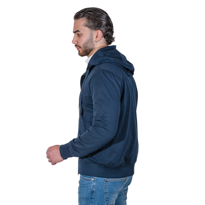 HOODIE ZIP PIQUET Blue