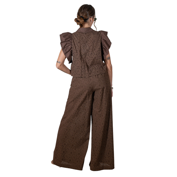 SET BLUSA-PANTA GAVYNE MARRONE