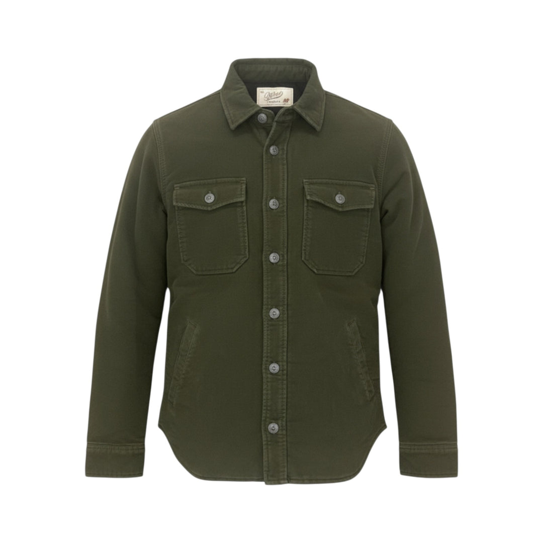 GREEN QUILTED MOLESKINE SHIRT