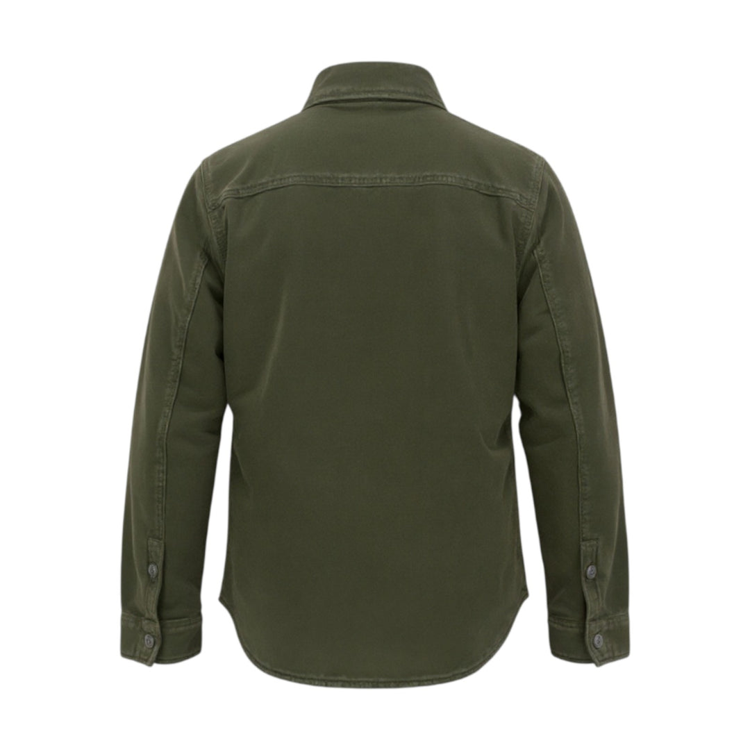 GREEN QUILTED MOLESKINE SHIRT
