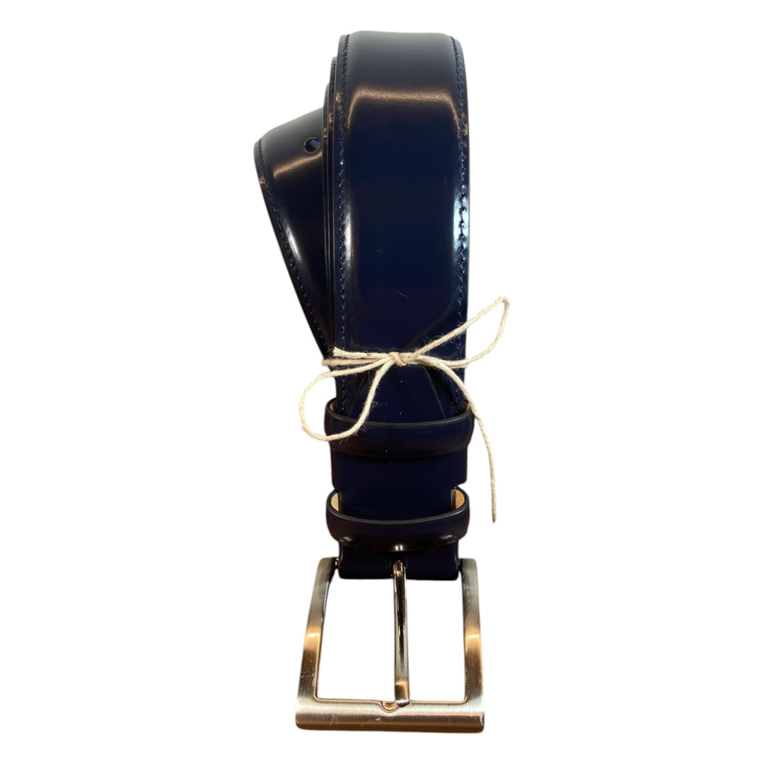 BLUE BRUSHED GENUINE LEATHER BELT