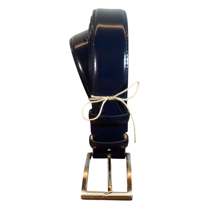BLUE BRUSHED GENUINE LEATHER BELT