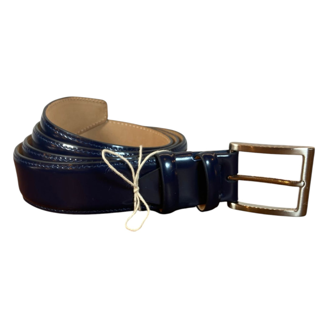 BLUE BRUSHED GENUINE LEATHER BELT