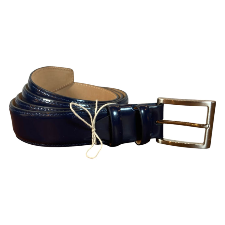 BLUE BRUSHED GENUINE LEATHER BELT