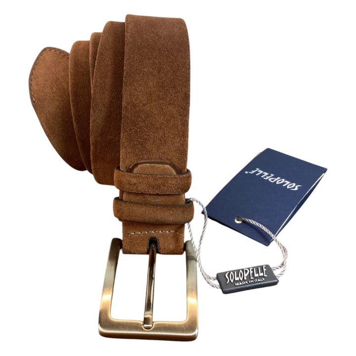 CINTURA VERA PELLE SCAMOCIATA MARRONE