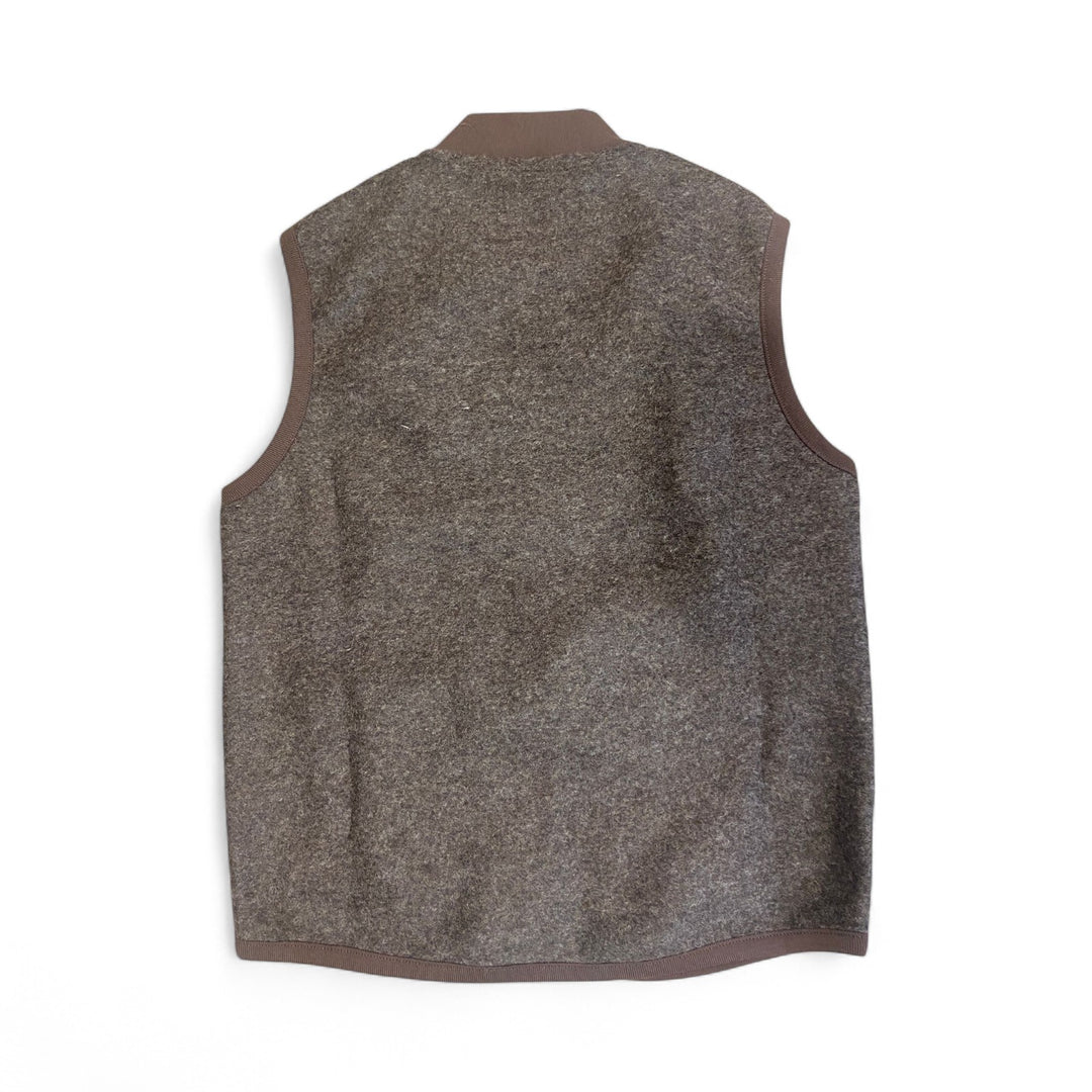 BOILED WOOL VEST WOLF BROWN