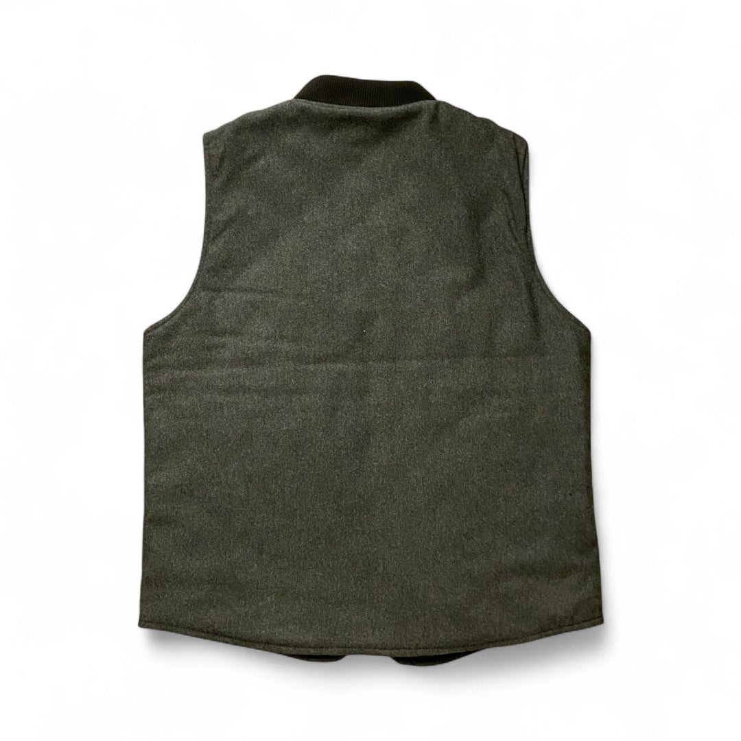 REVERSIBLE WOOL VEST OWL GREEN