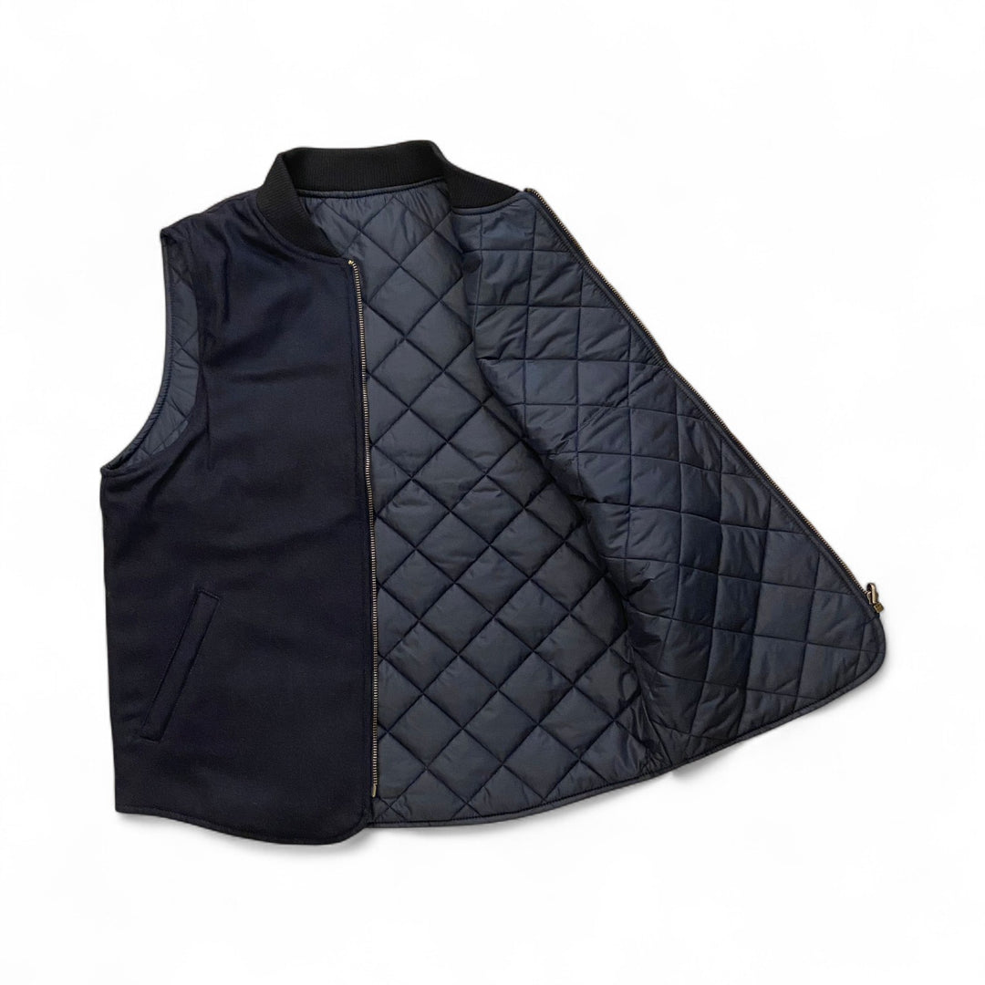 REVERSIBLE WOOL VEST OWL NAVY