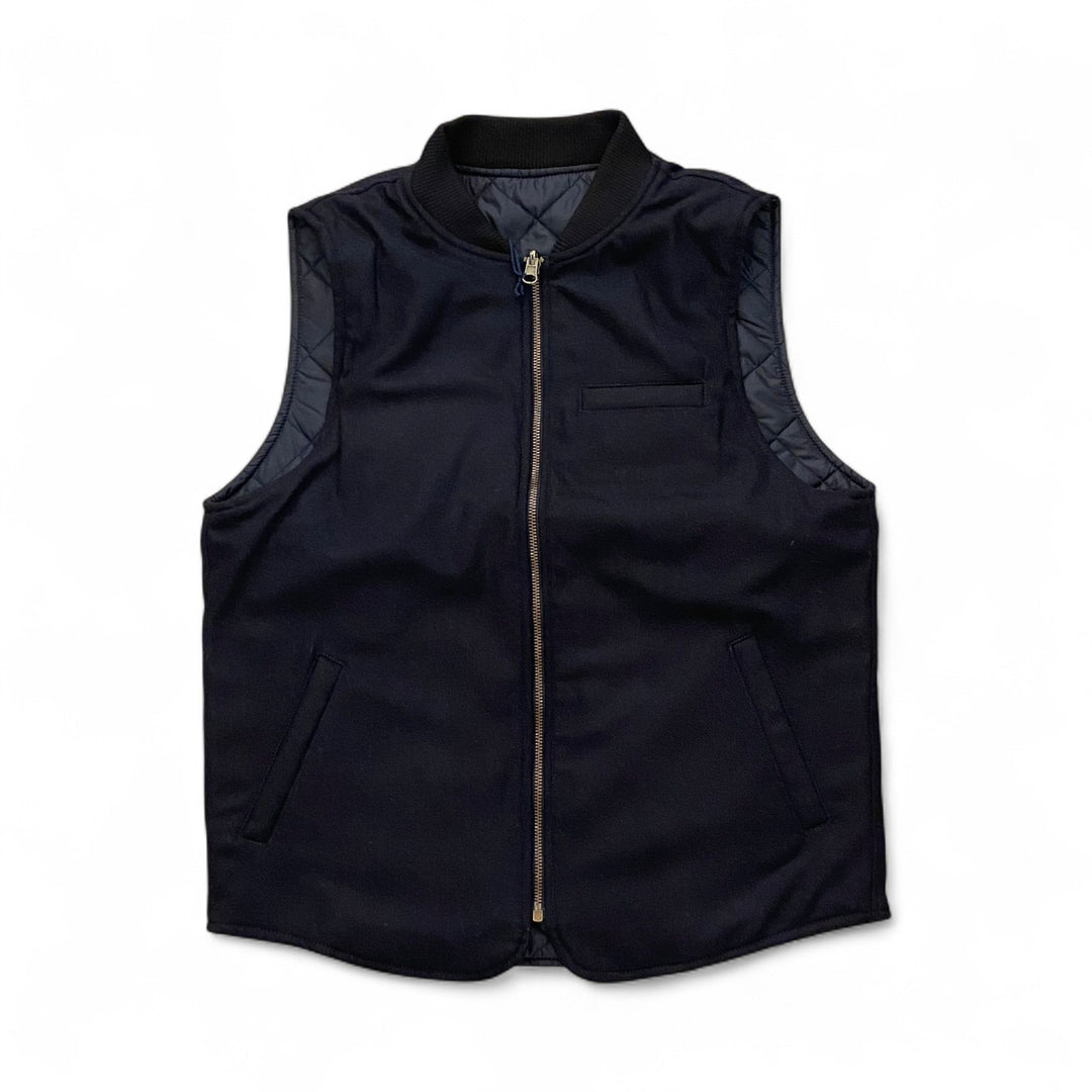 REVERSIBLE WOOL VEST OWL NAVY