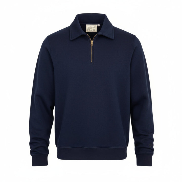 HALF-ZIP MARYLAND WOOL SWEATSHIRT, BLUE