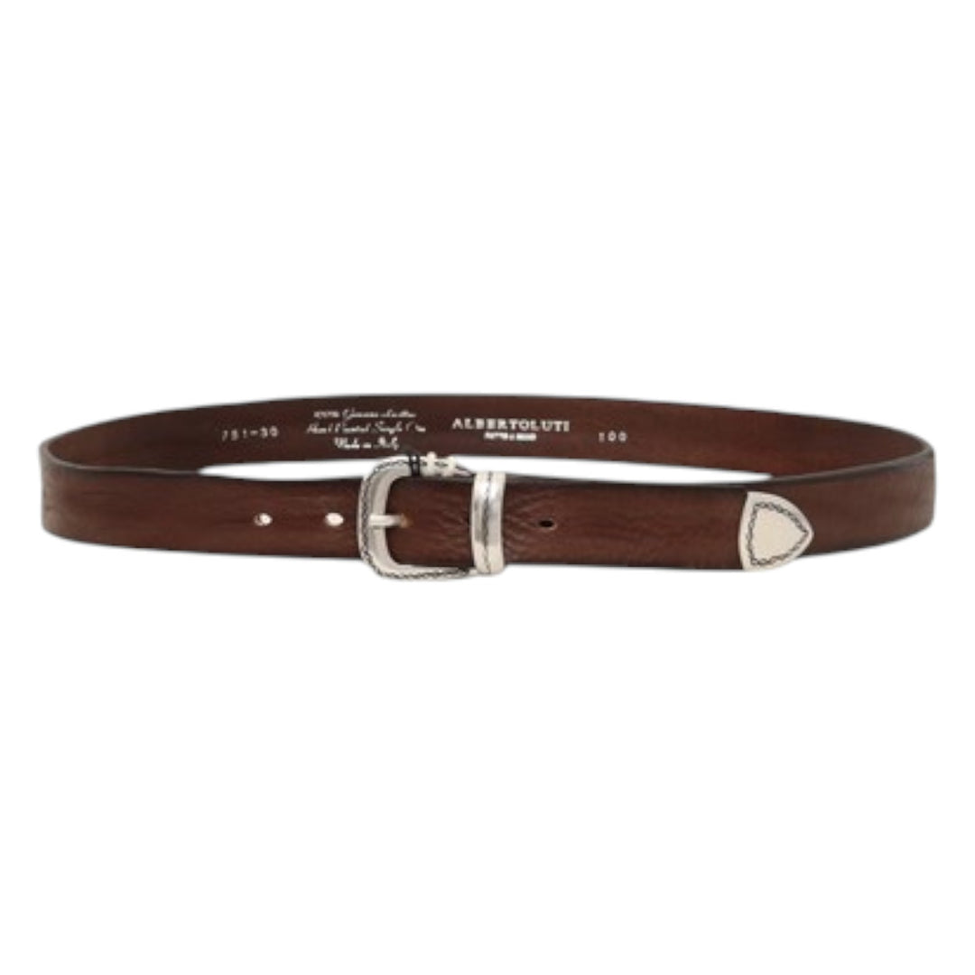 BROWN WESTERN GENUINE LEATHER BELT