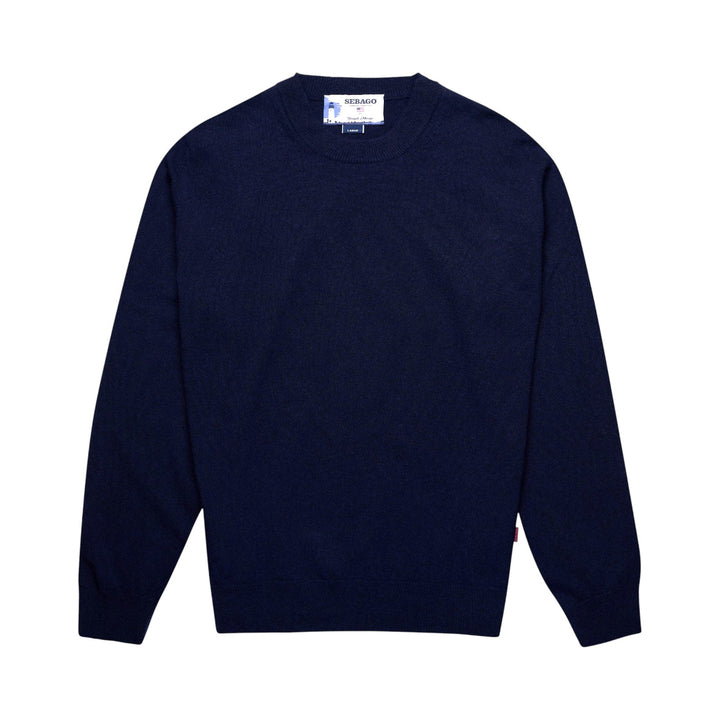 GIROCOLLO IN LANA BLU