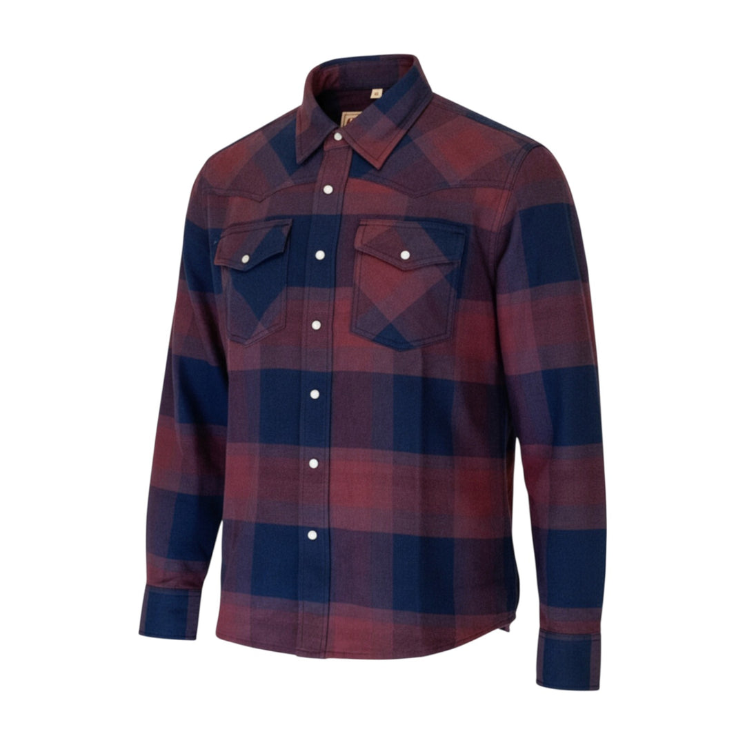 BLUE-BURGUNDY WESTERN SHIRT