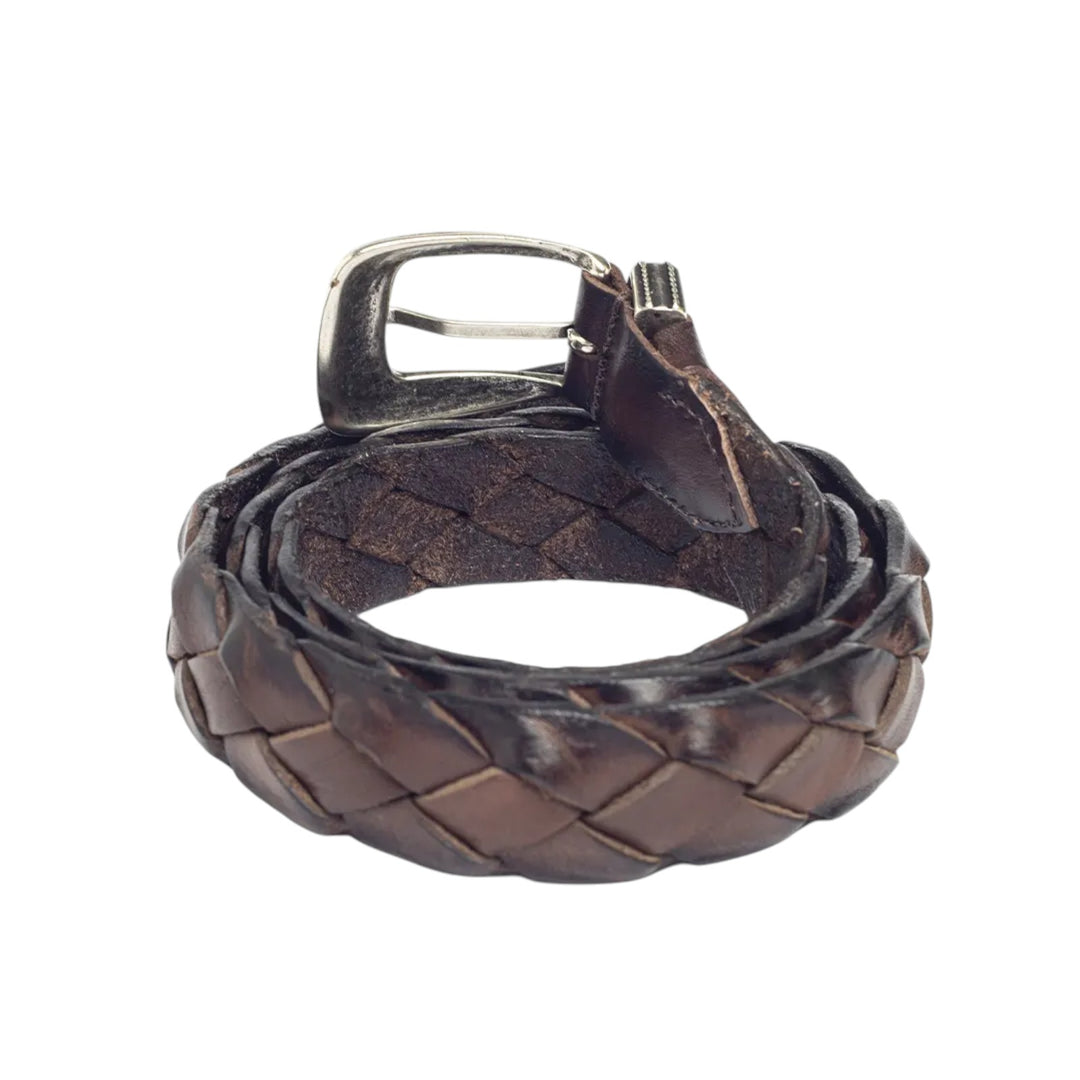 GENUINE BROWN BRAIDED LEATHER BELT