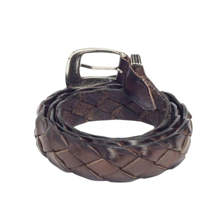 GENUINE BROWN BRAIDED LEATHER BELT