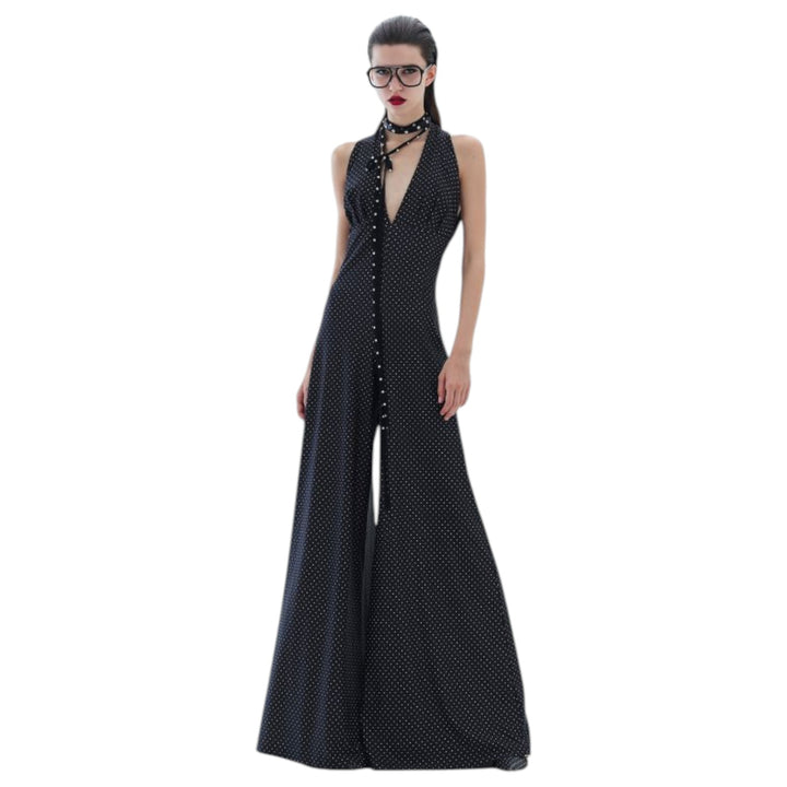 JUMPSUIT LEILA WHITE POLKA DOT