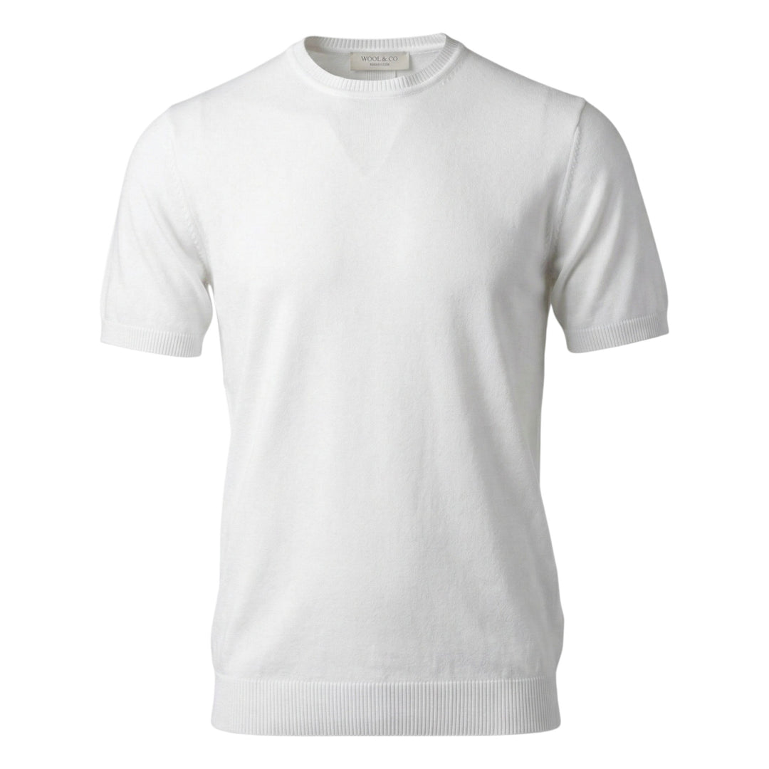 Crew Neck Short Sleeve Combed Cotton Optical White