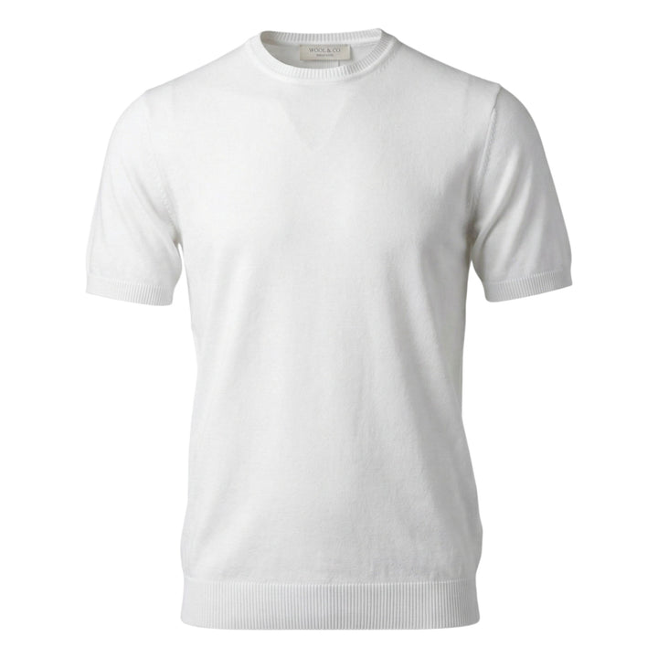 Crew Neck Short Sleeve Combed Cotton Optical White