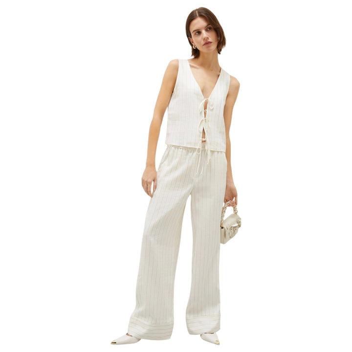 COCCIO WHITE WOOL long trousers