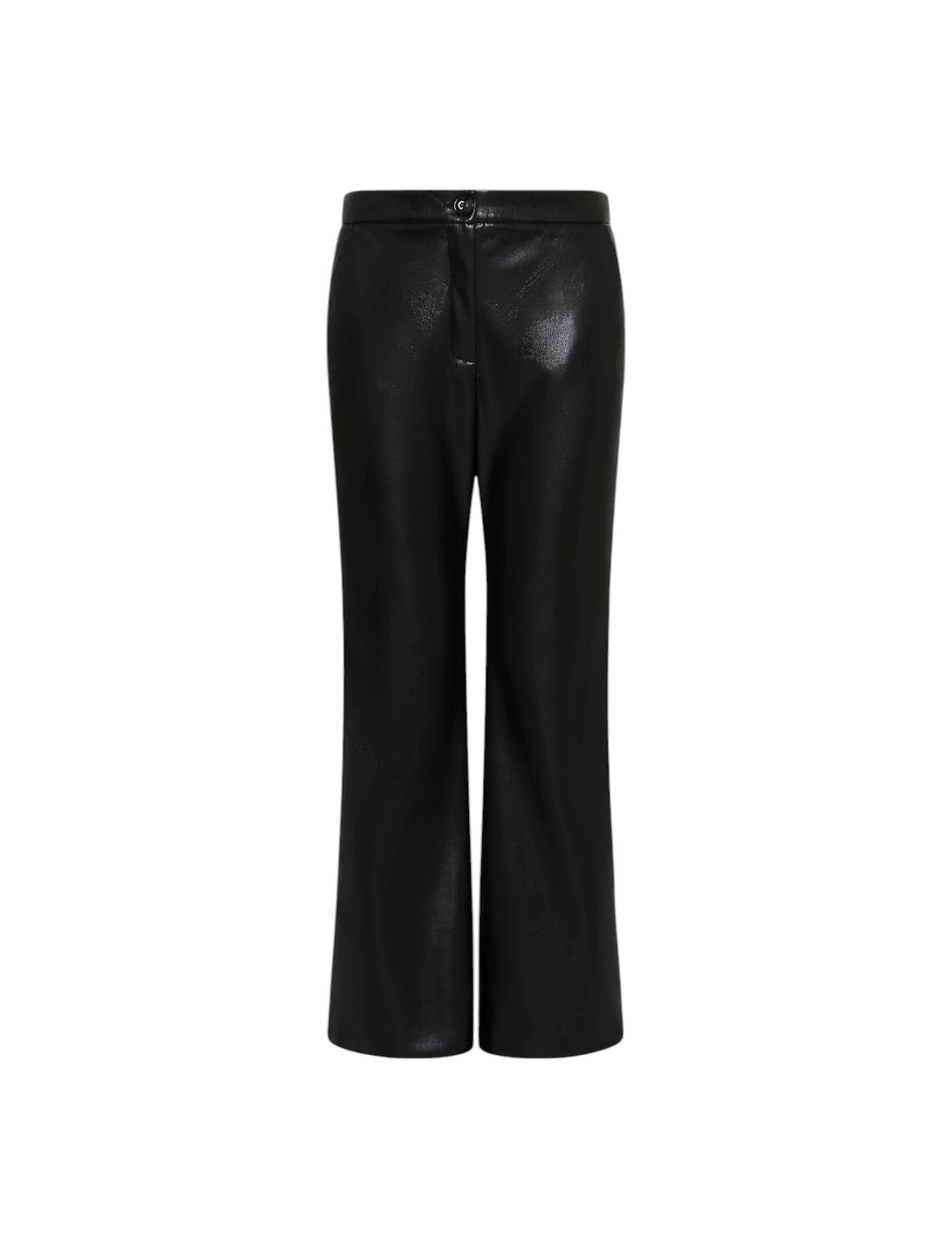 Coated Jersey Flare Pants - Black