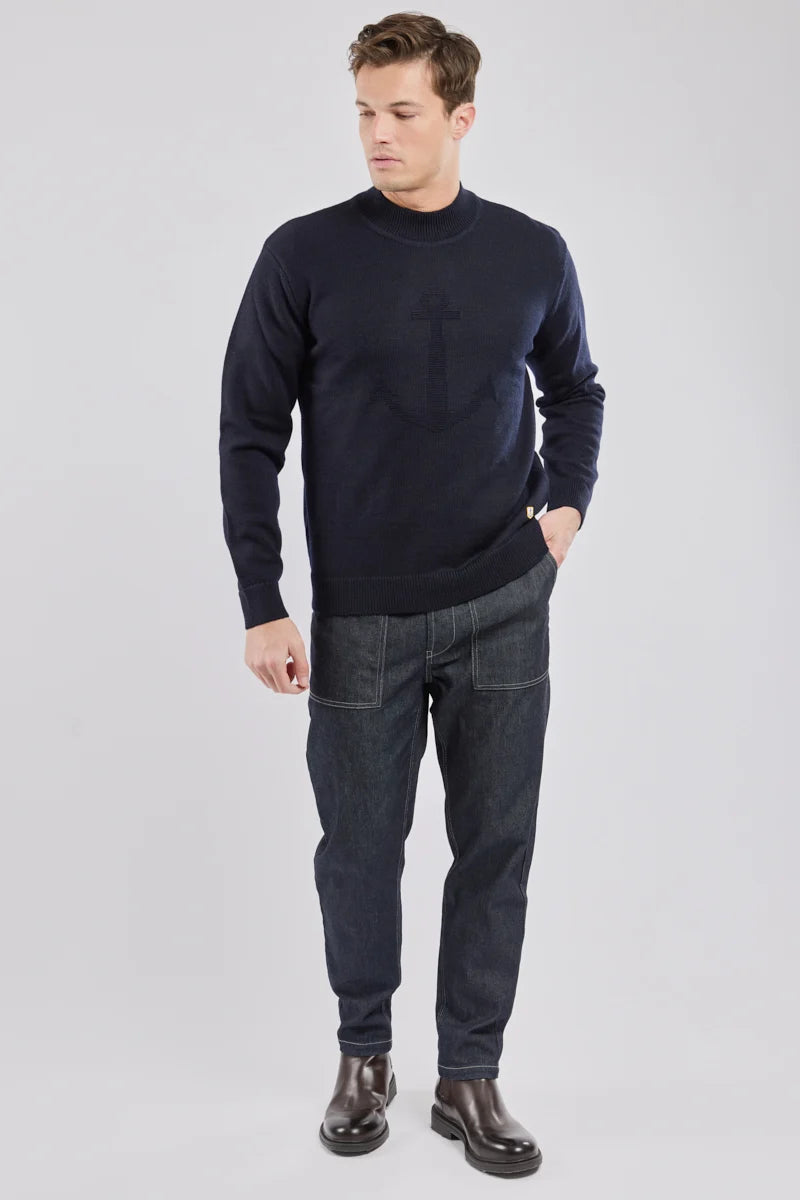Pul col montant Ancre Navire Navy Blue