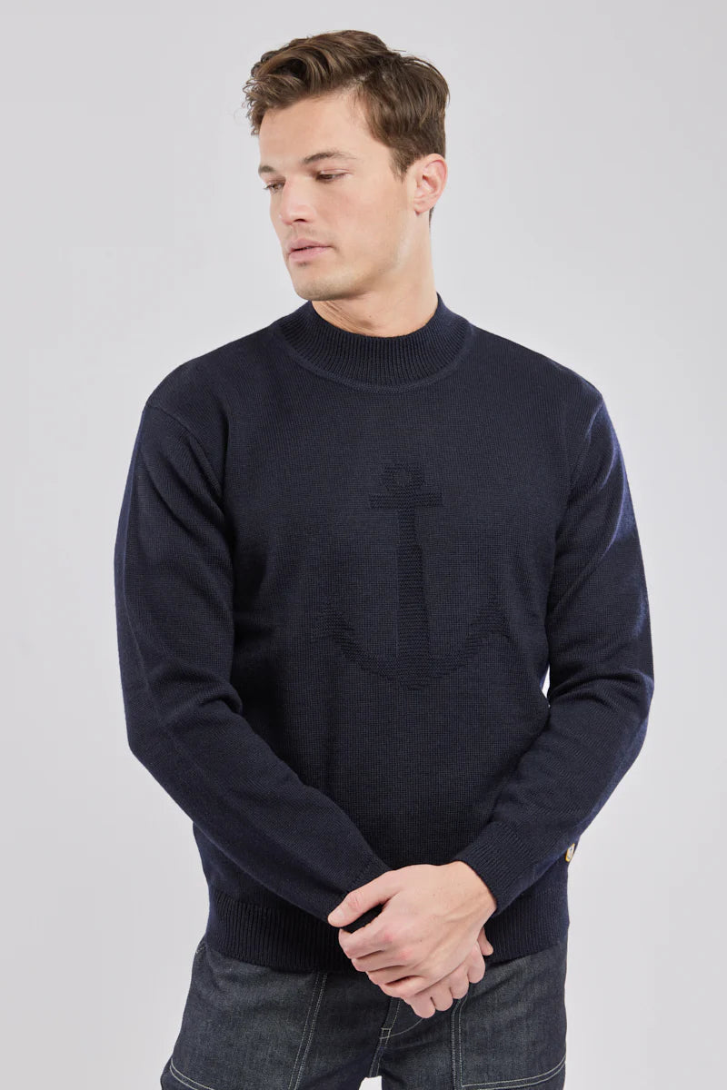Pul col montant Ancre Navire Navy Blue