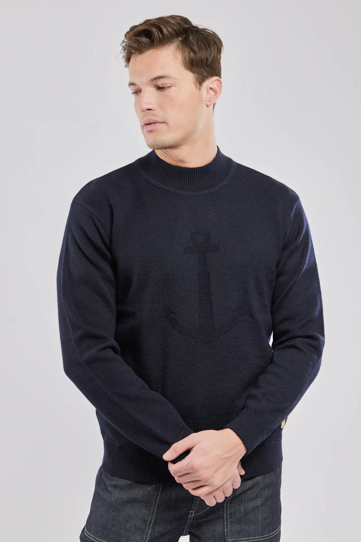 Pul col montant Ancre Navire Navy Blue