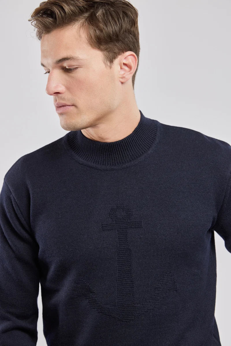 Pul col montant Ancre Navire Navy Blue