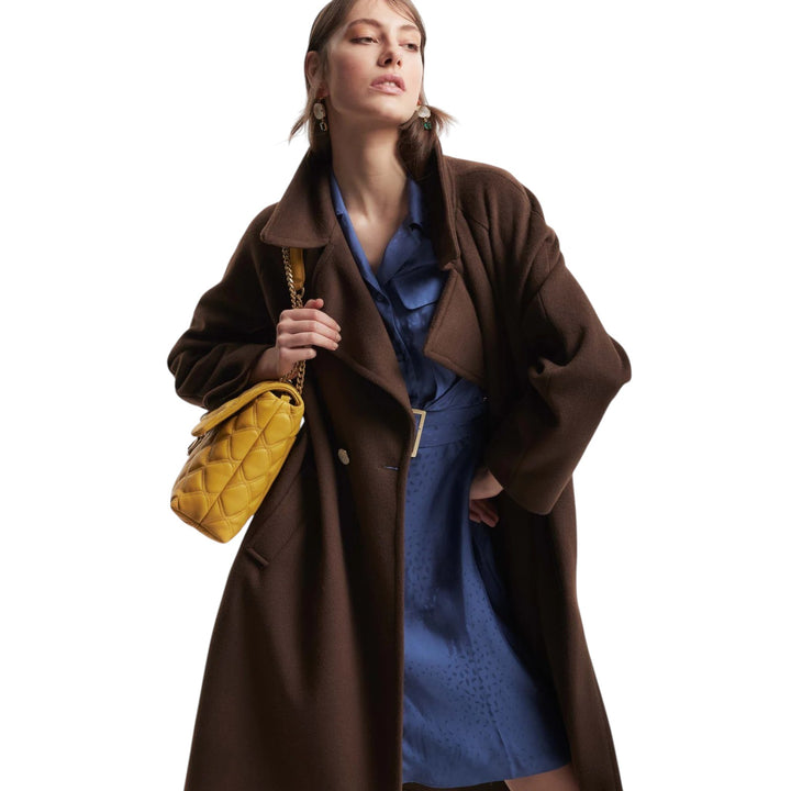 Cappotto Doppiopetto Oversize Marrone