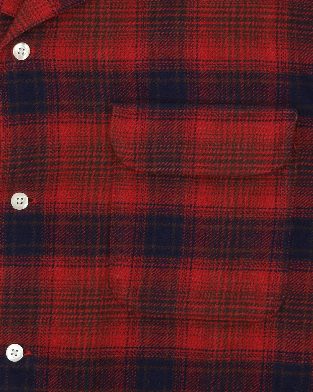 BAKER CHECKED COTTON BOWLING SHIRT RED