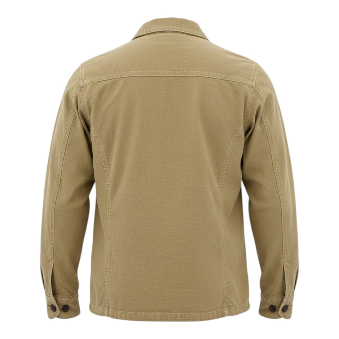 Camicia Over Manica Lunga Acadia Misto Lino Moka