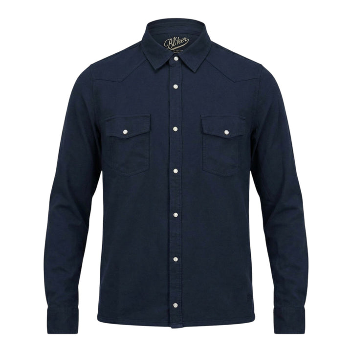 Camicia Western Manica Lunga El Paso Fiammato 180gr Navy