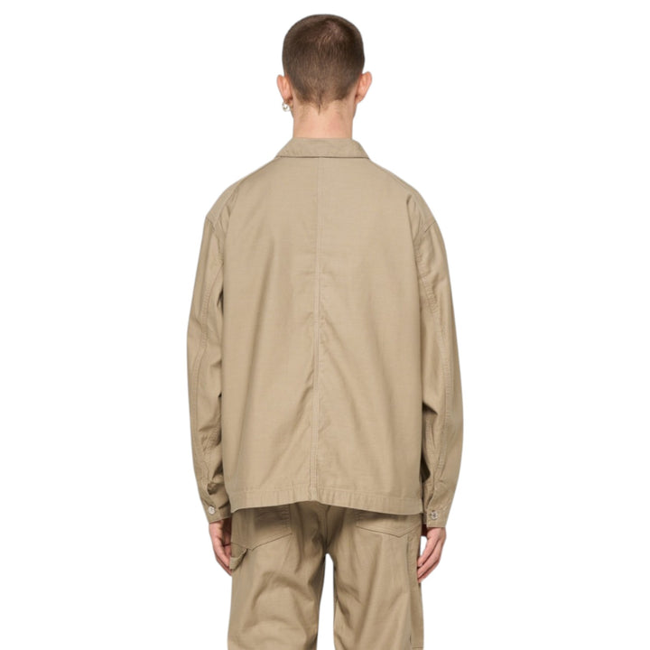 Coverall Japan Military Cloth Back Satin Cotton Beige