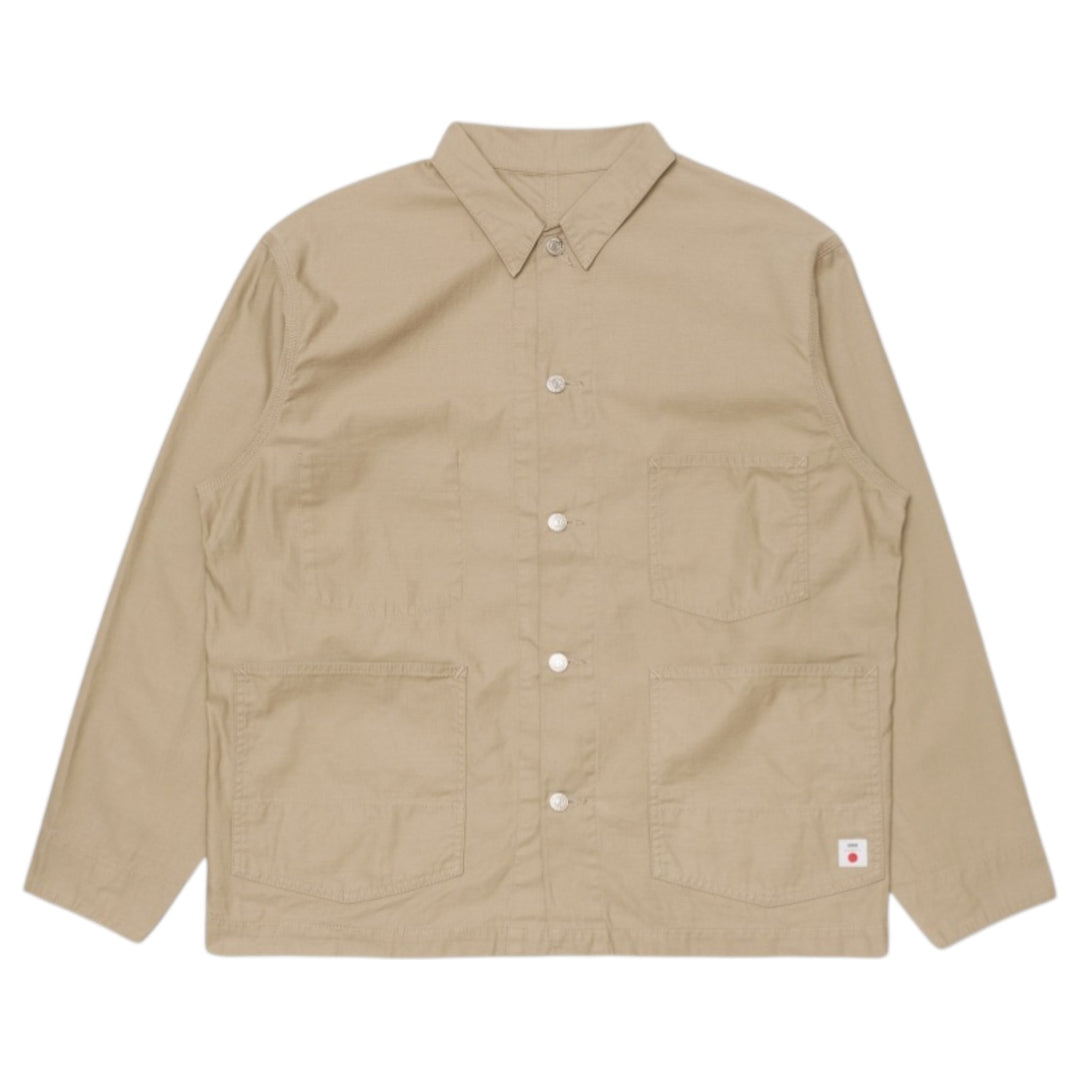 Coverall Japan Military Cloth Back Satin Cotton Beige