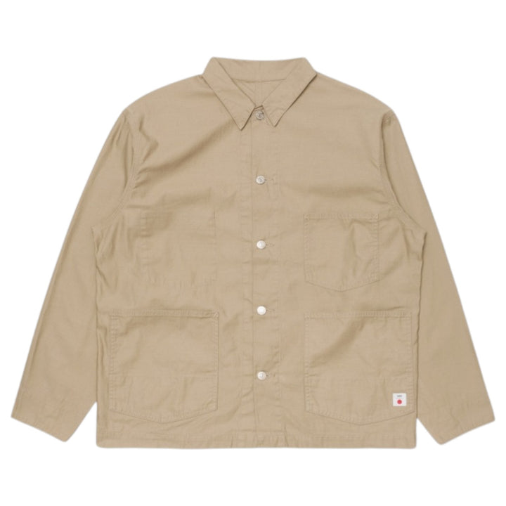 Coverall Japan Military Cloth Back Satin Cotton Beige