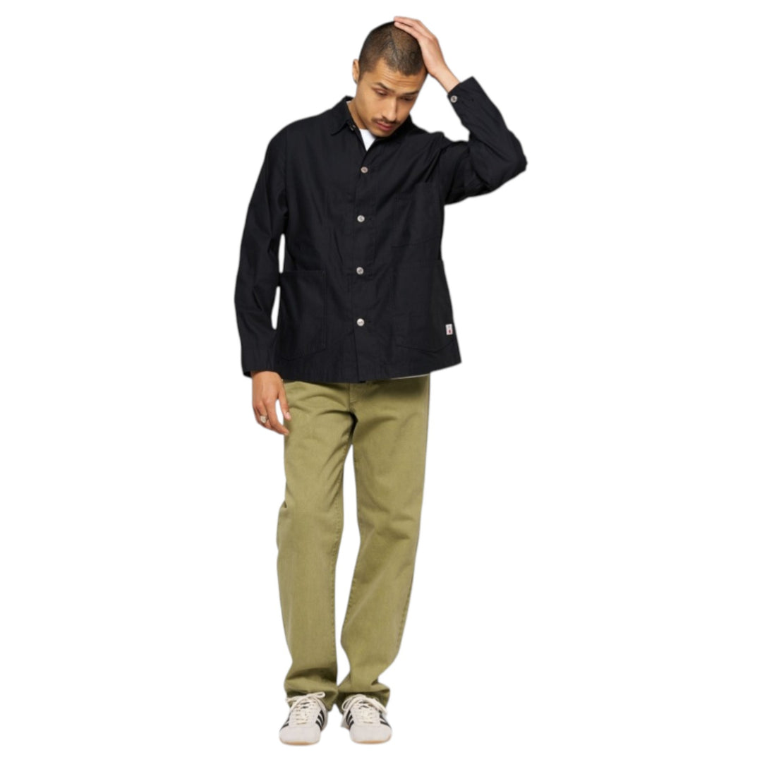 Coverall Japan Military Cloth Back Satin Cotton Black