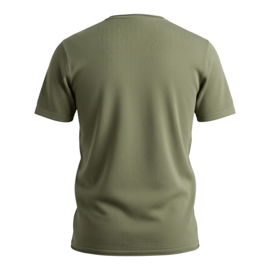 Crew Neck Short Sleeve Combed Cotton Army
