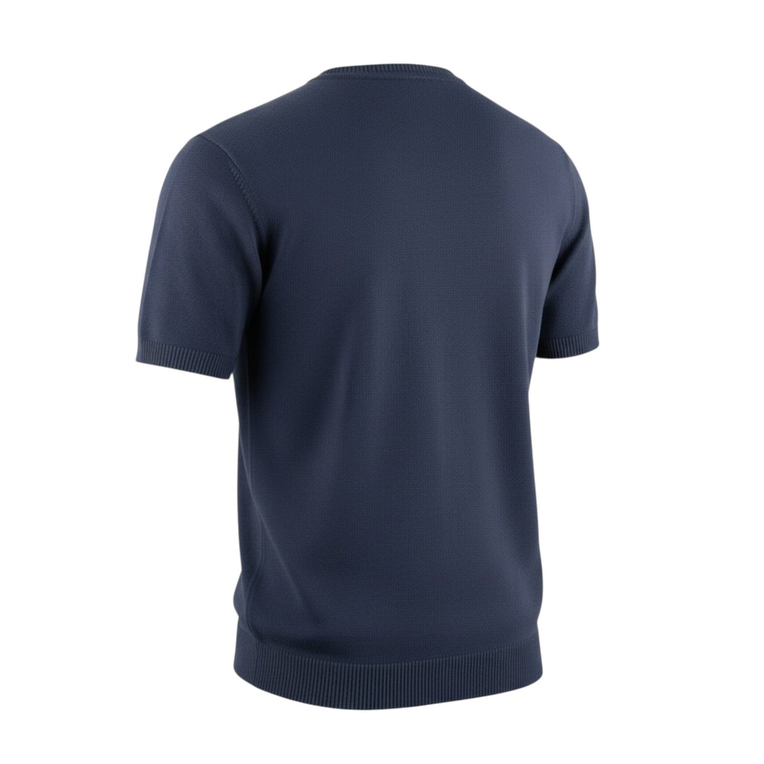 Crew Neck Short Sleeve Combed Cotton Blue