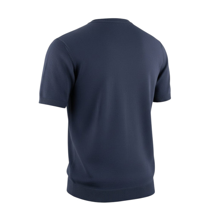 Crew Neck Short Sleeve Combed Cotton Blue