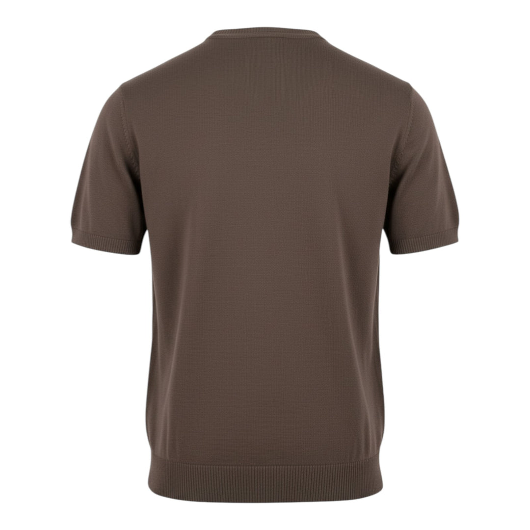 Crew Neck Short Sleeve Combed Cotton Mocha