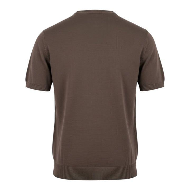 Crew Neck Short Sleeve Combed Cotton Mocha