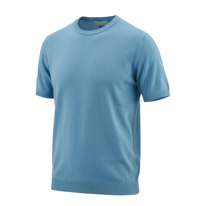 Crew Neck Short Sleeve Combed Cotton Wave