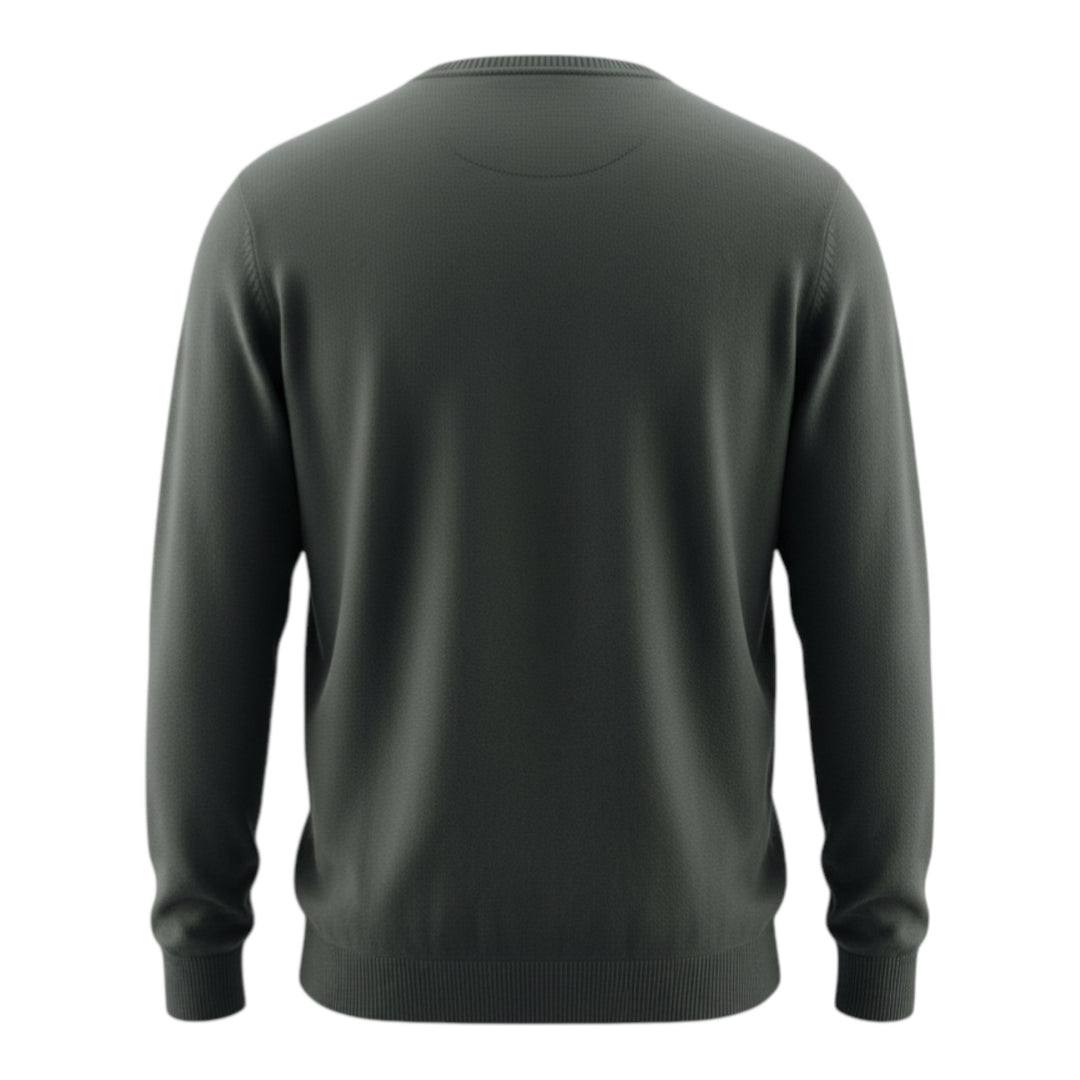 Crew Neck Long Sleeve Combed Cotton Anthracite